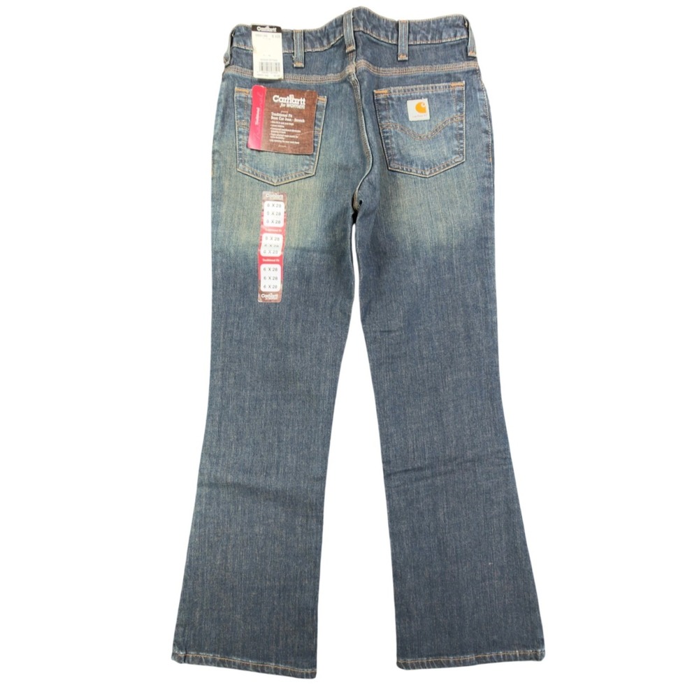Carhartt Traditional Fit Boot Cut Jeans Women 6 X 28 Blue Denim New